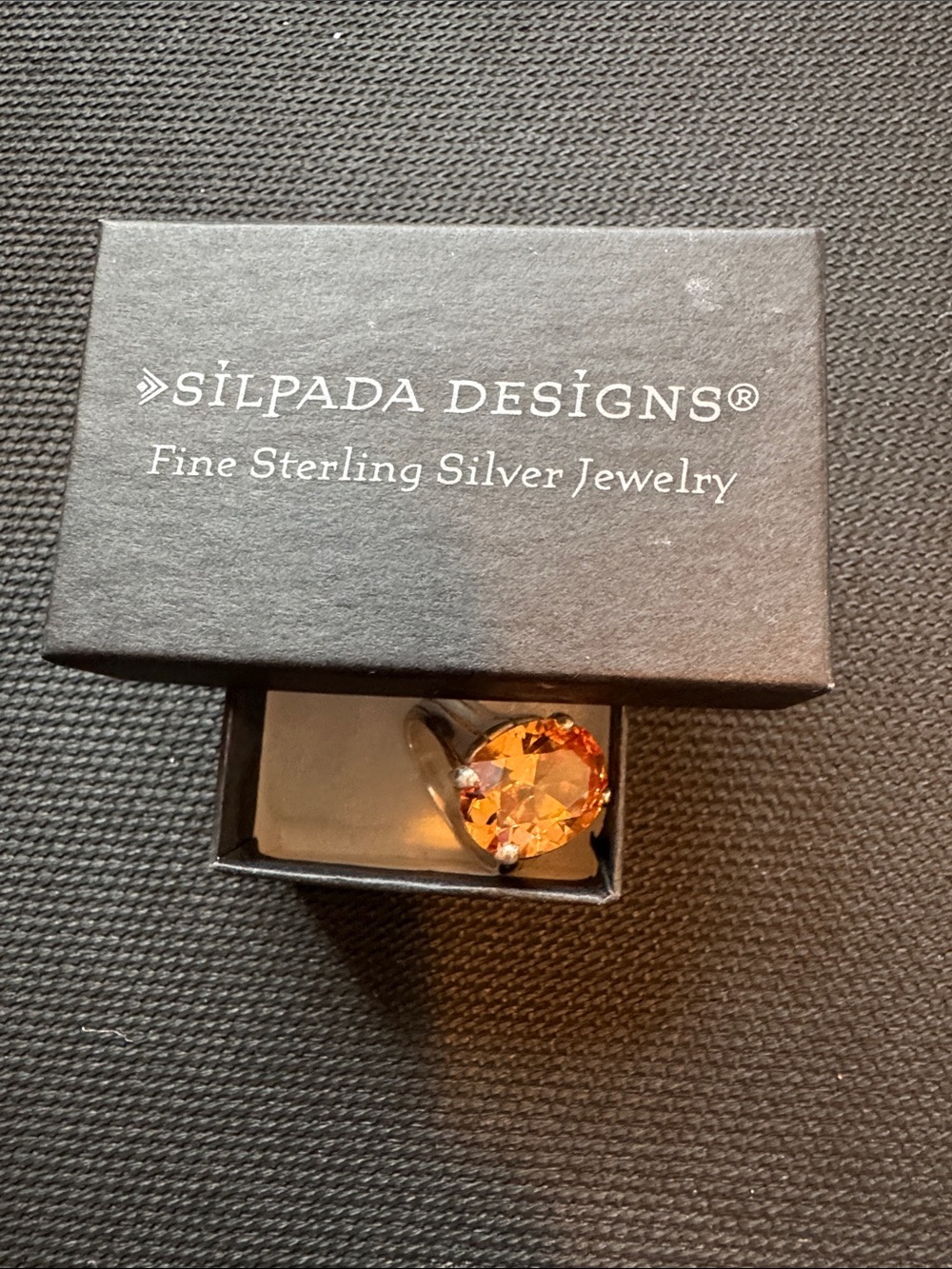 Silpada Sterling Ring with Golden Citrine-Hue Stone